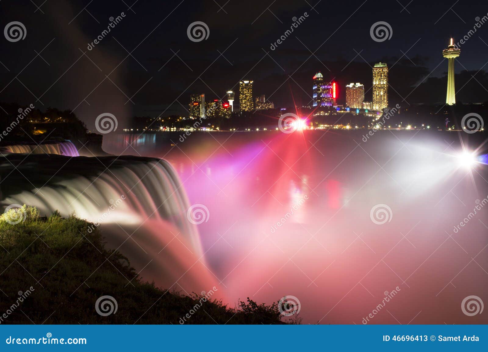 Niagara Falls at Night editorial stock photo. Image of canada 46696413