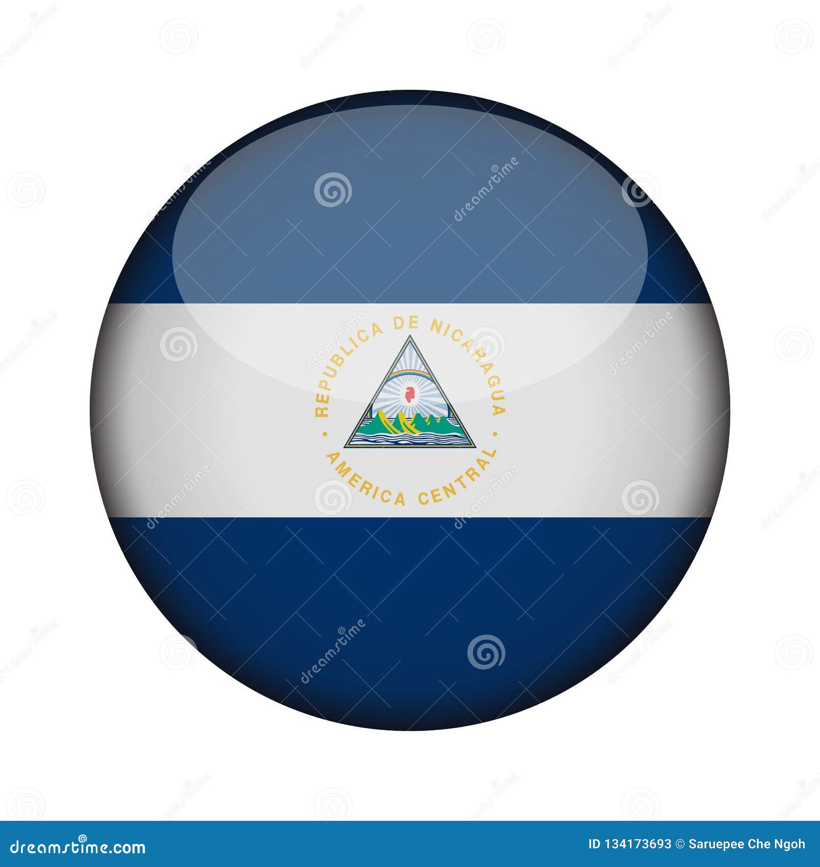 Flag in Glossy Round Button of Icon. Stock Vector - Illustration of ...