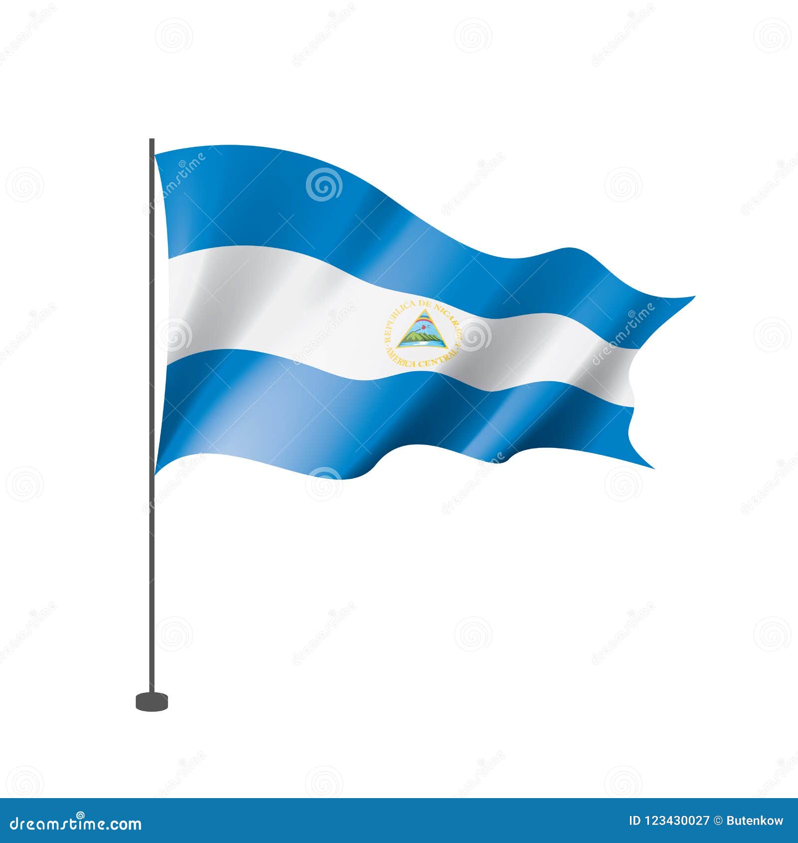 Download Nicaragua Flag, Vector Illustration On A White Background ...