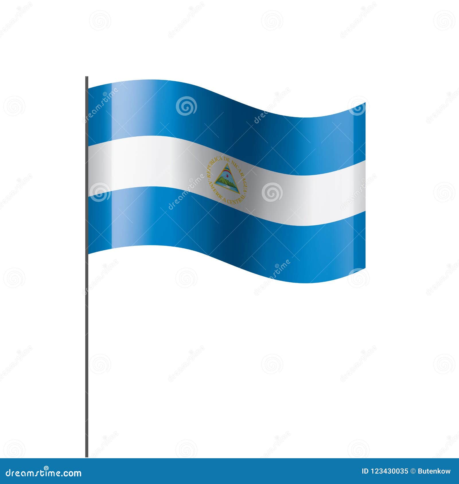 Download Nicaragua Flag, Vector Illustration On A White Background ...