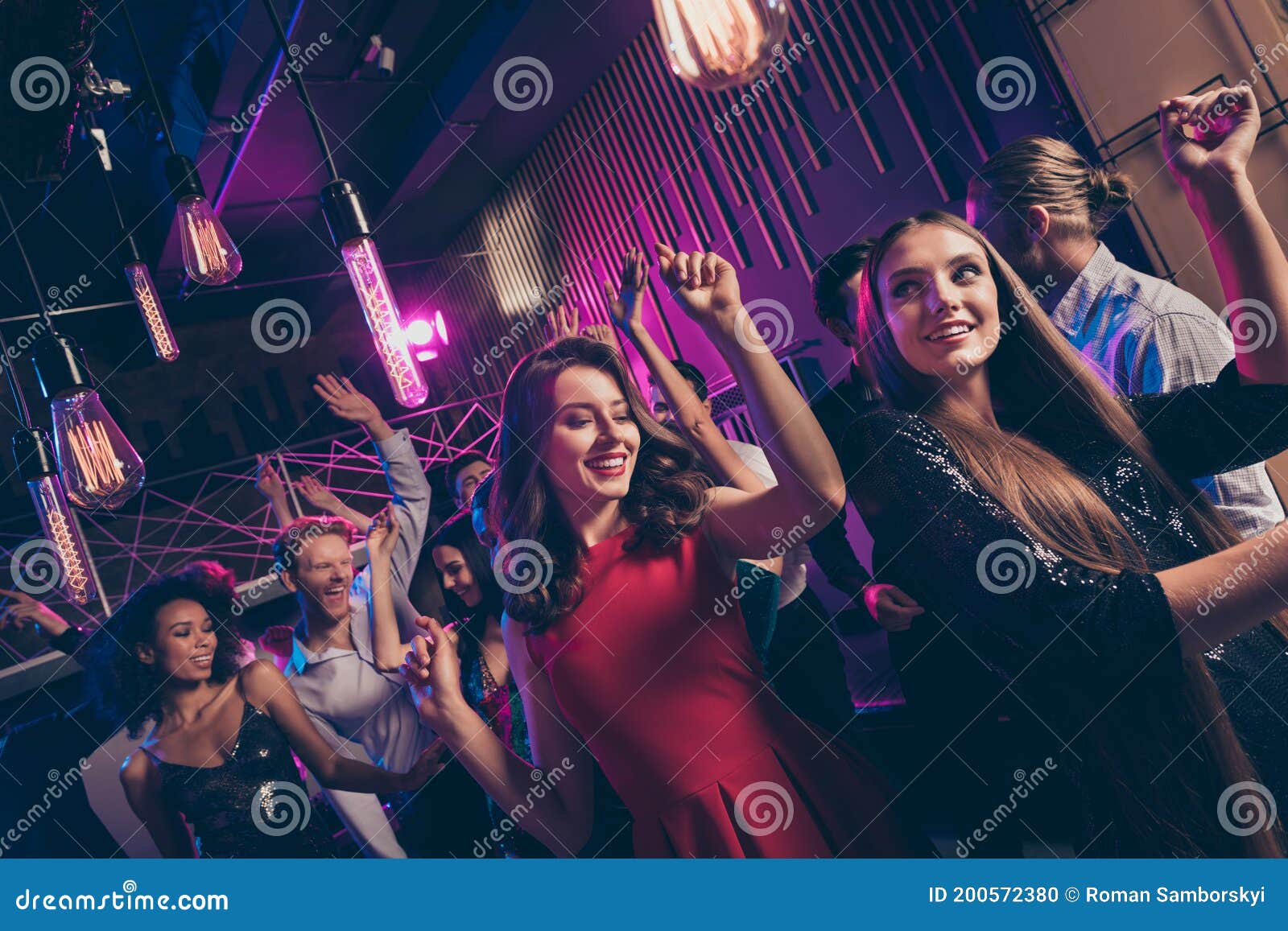 Nice Attractive Cheerful Buddies Fellows Dancing Having Fun Enjoying ...