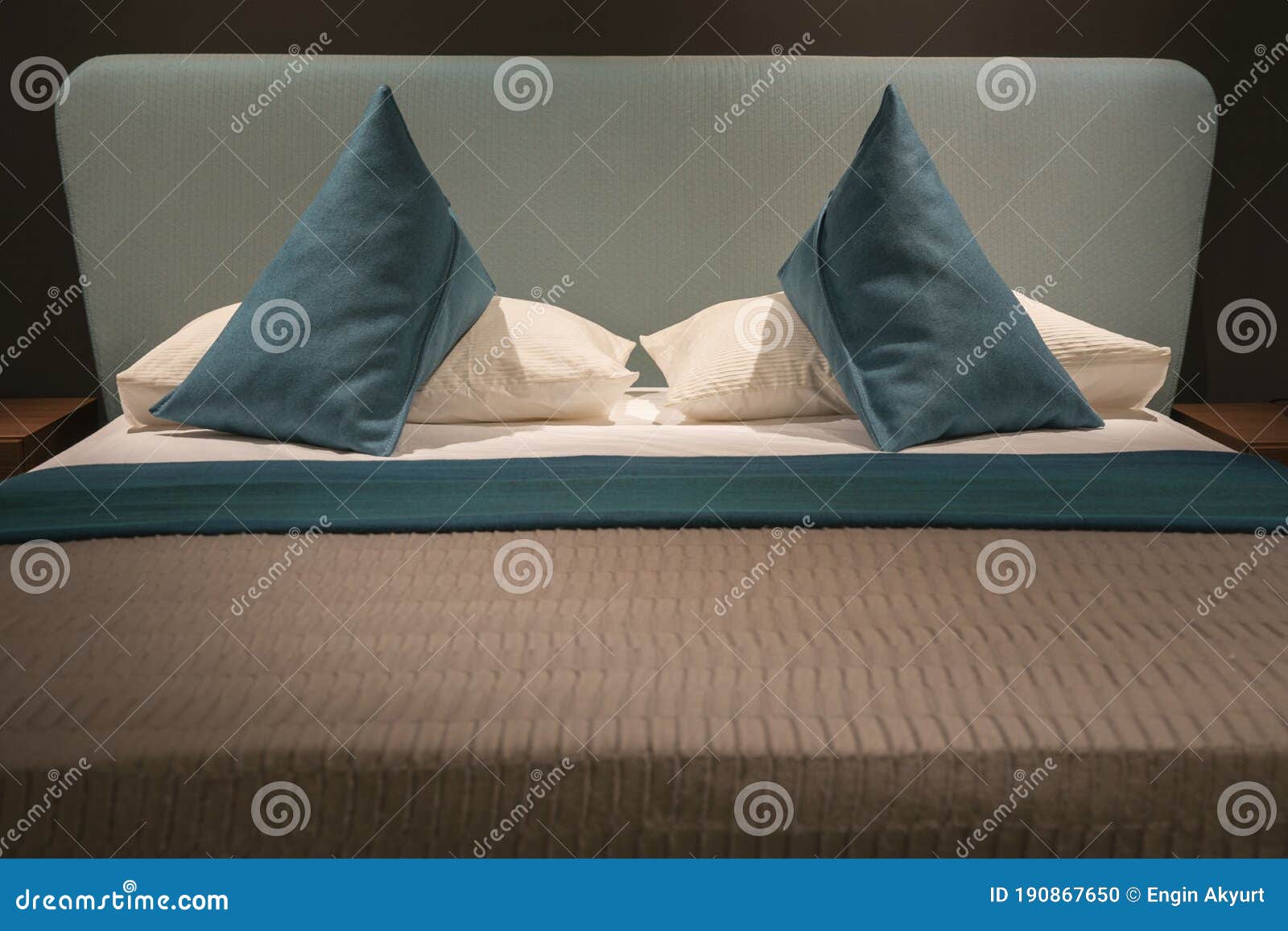 A nice bed at room stock photo. Image of decoration 190867650