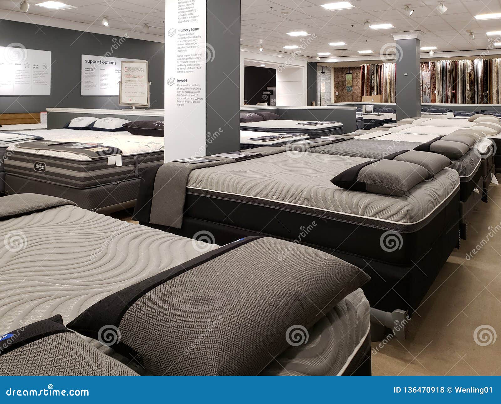 Nice Beds And Mattresses For Sale At Store Macy`s Editorial Stock Photo - Image of sale, arts ...