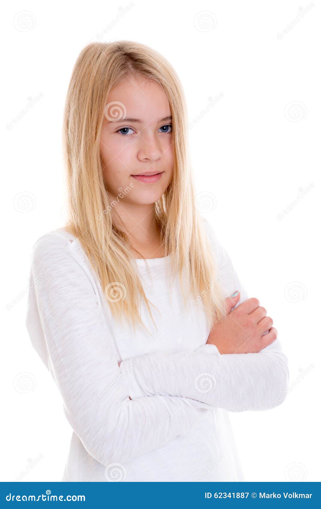 Nice Blond Girl With Crossed Arms Stock Image Image of blond, natural