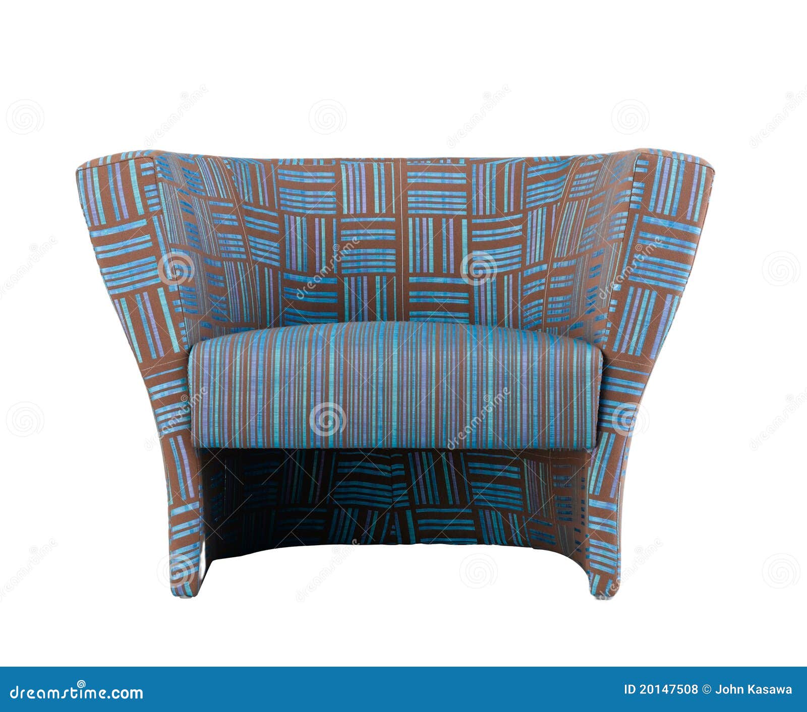 Nice blue stripe armchair stock photo. Image of modern 20147508