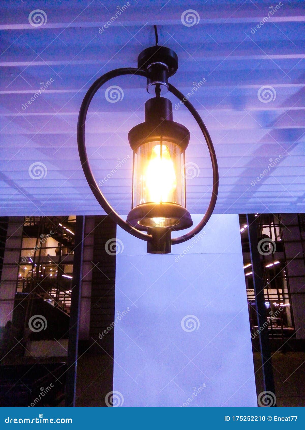 Nice Ceiling Lights Are Equipped With Ice Cream Parlors Stock Photo - Image of lights, colored ...