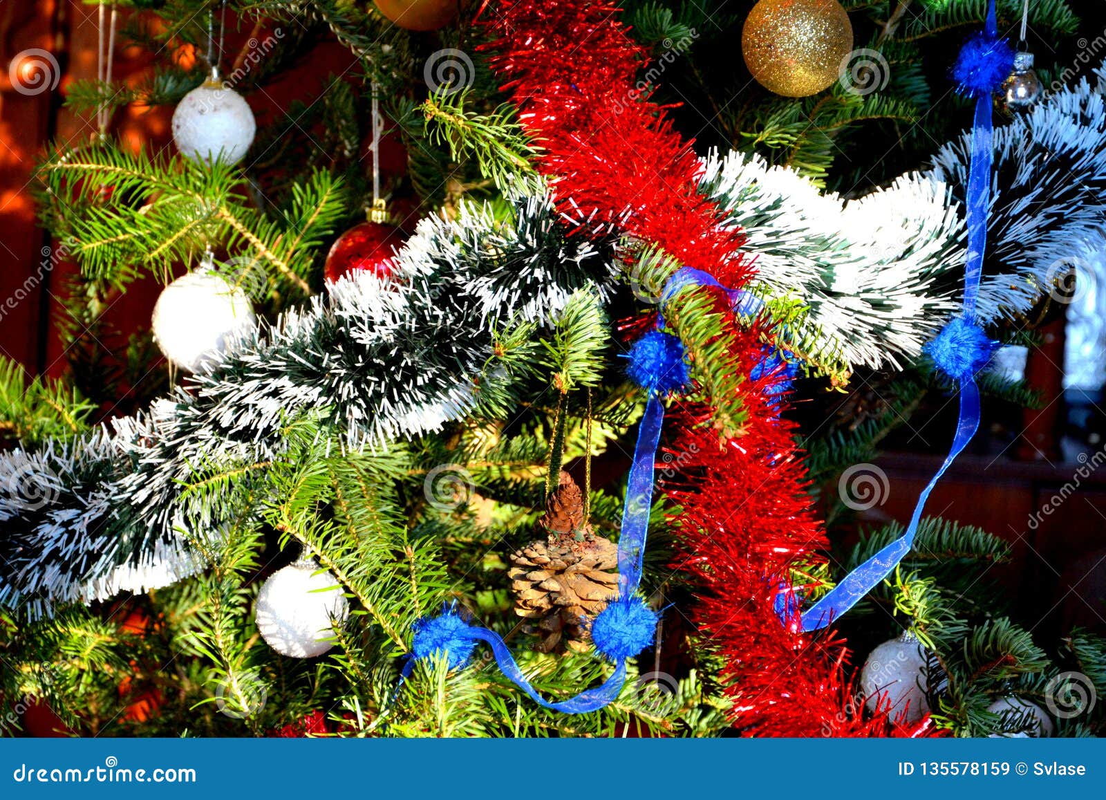 Nice Christmas Tree Ornaments in the Winter Time, for Orthodox ...
