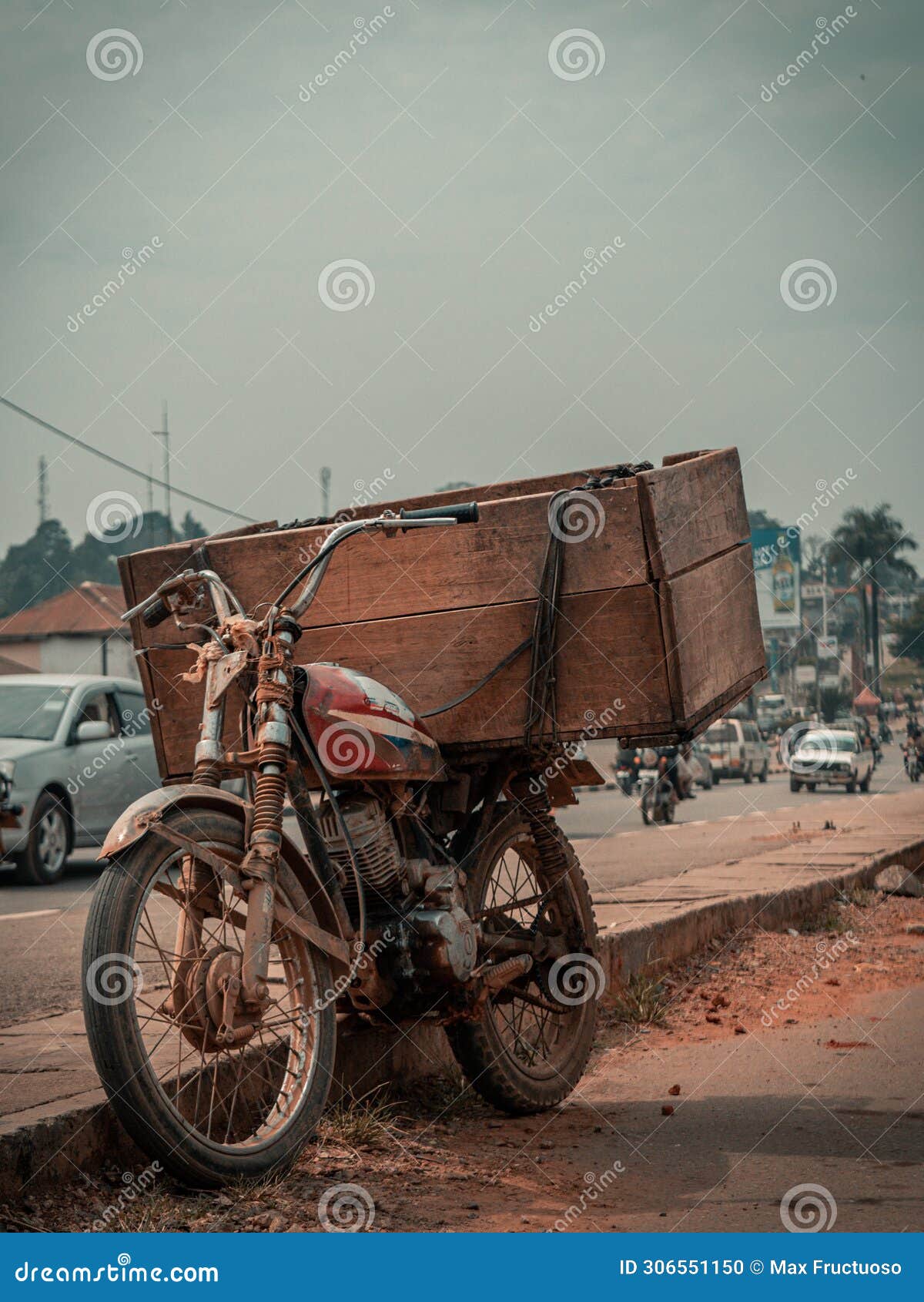 nice close up of a boda boda motorbike in fort portal uganda