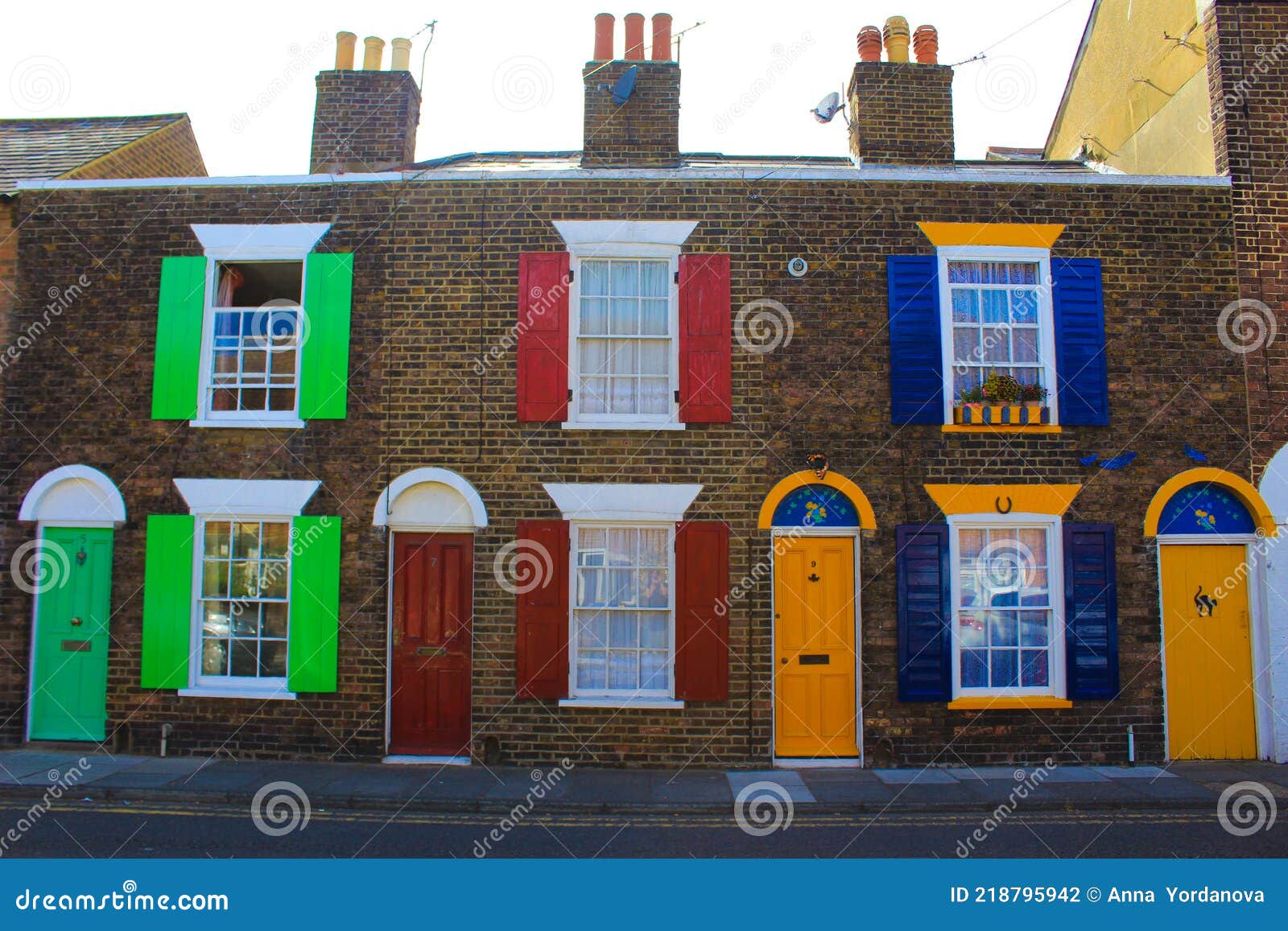 Nice Painted Houses Deal Town Kent England Editorial Photography