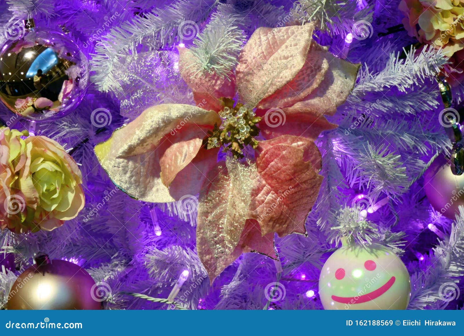 Nice Decorative Artificial Flower of Christmas Tree Stock Image - Image ...