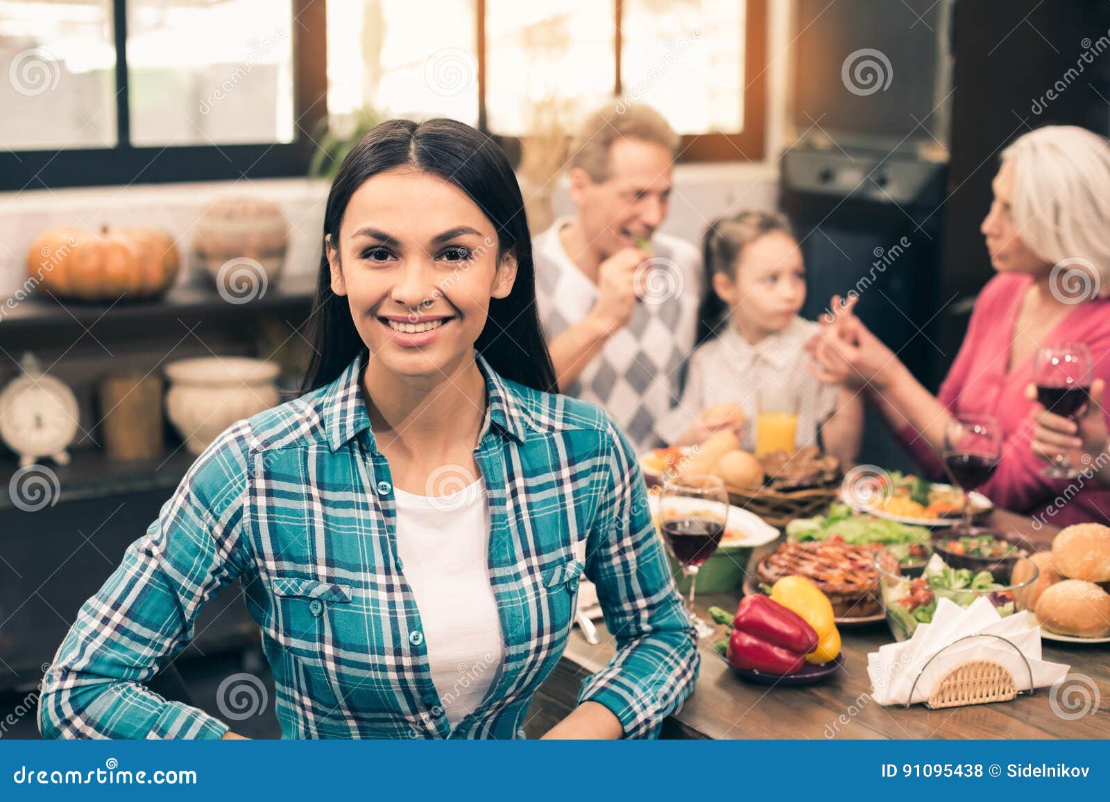 Nice Family Having Tasty Dinner Stock Photo - Image of male, cute: 91095438