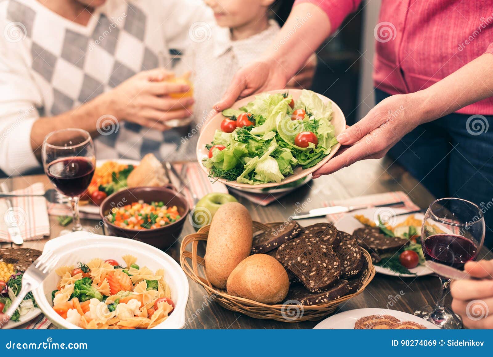 Nice Family Having Tasty Dinner Stock Image - Image of food, love: 90274069