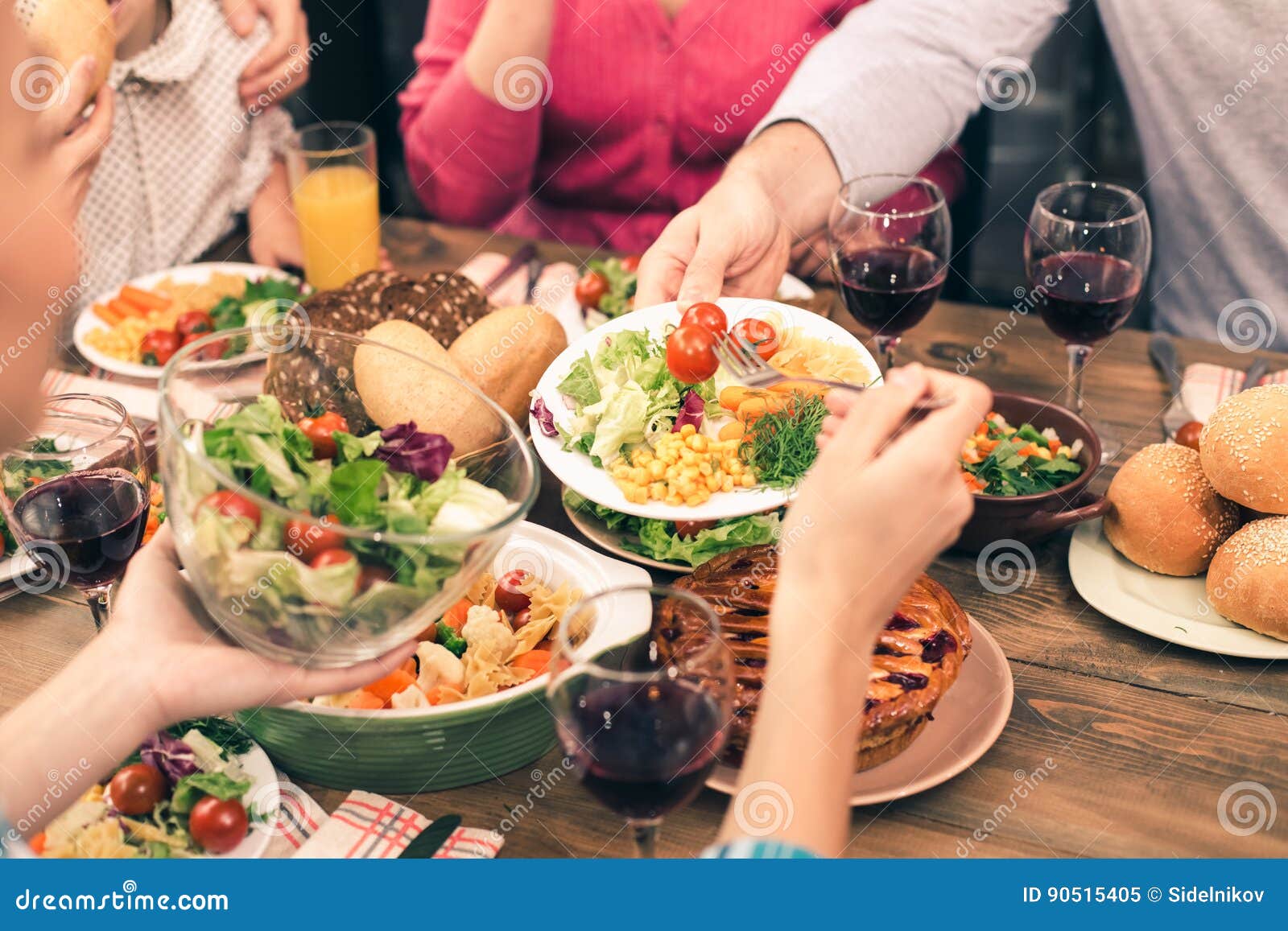 Nice Family Having Tasty Dinner Stock Image - Image of dish, dining