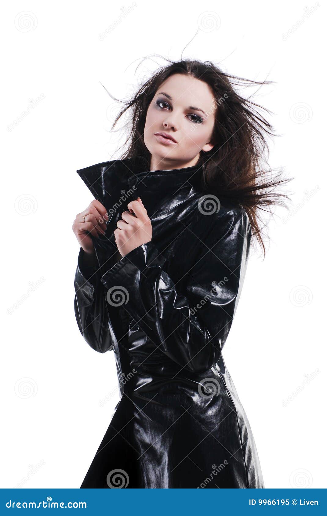 Nice girl in cloak stock image. Image of cheerful, femininity - 9966195