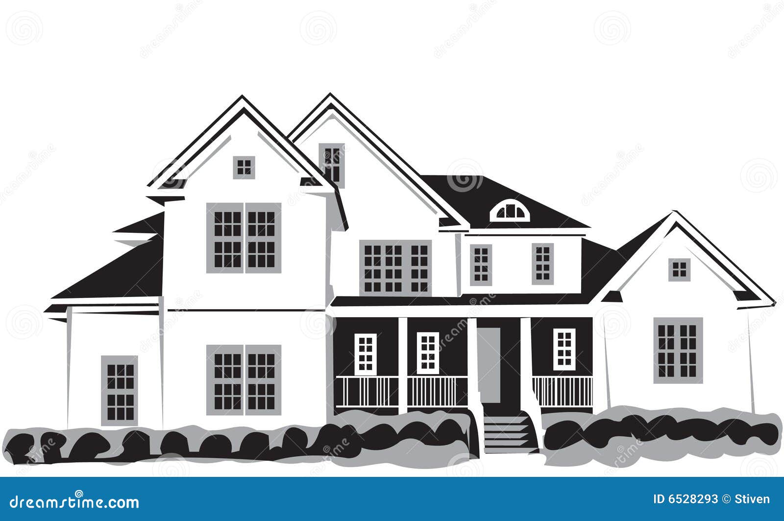 big house clipart black and white