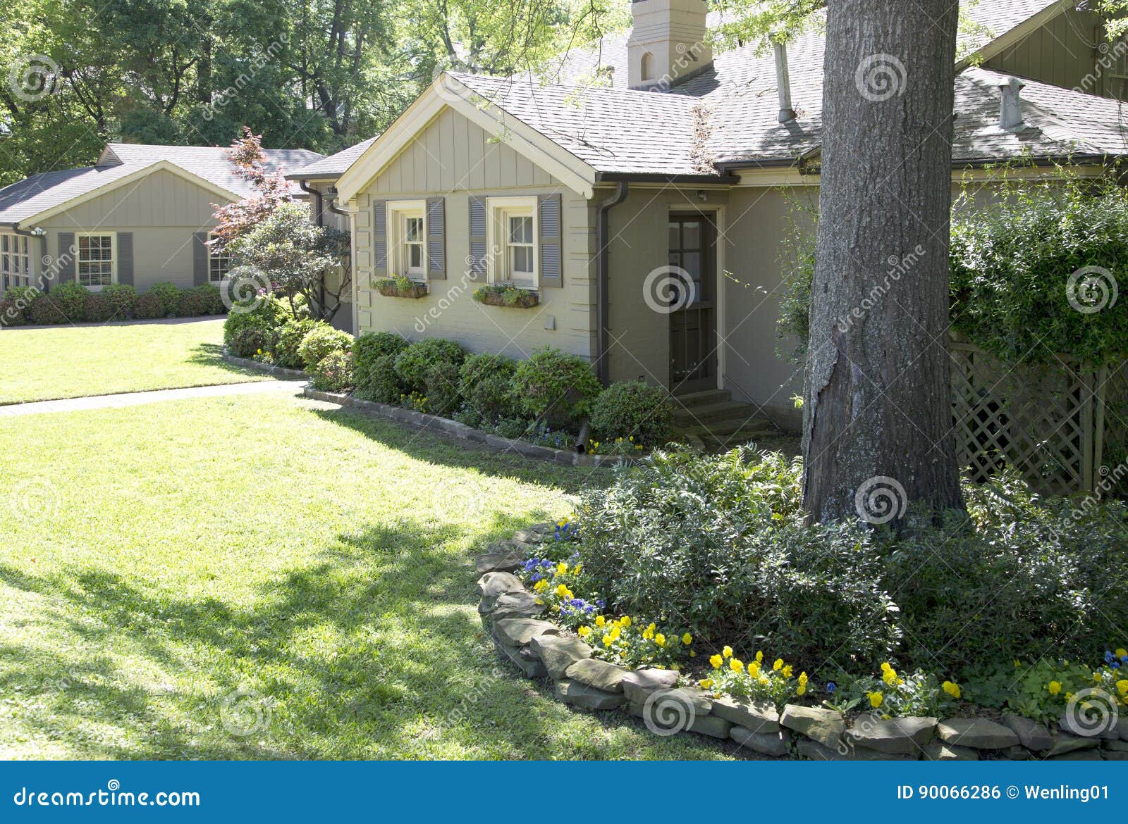 nice house with garden in suburban