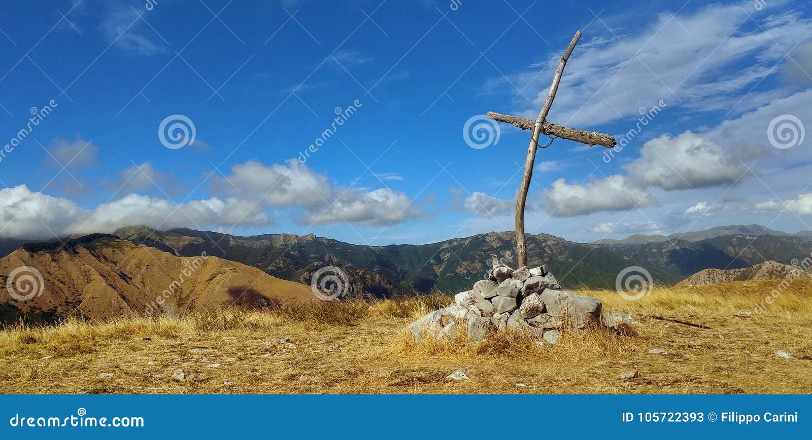 a cross on the lucca mountain of `prato fiorito`