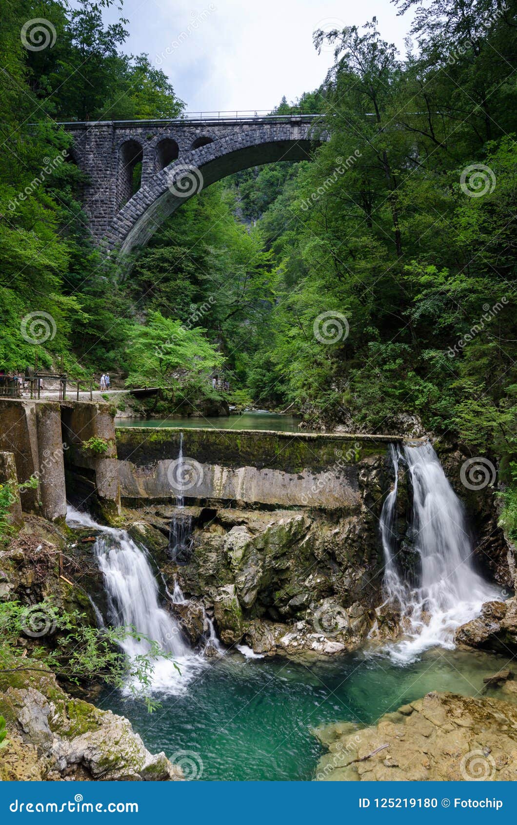 ÃÂ um waterfall on radovna river in vintgar gorge , slovenia