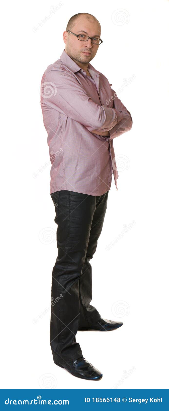 A Nice Man in Glasses, Shirt and Jeans Stock Photo Image of black
