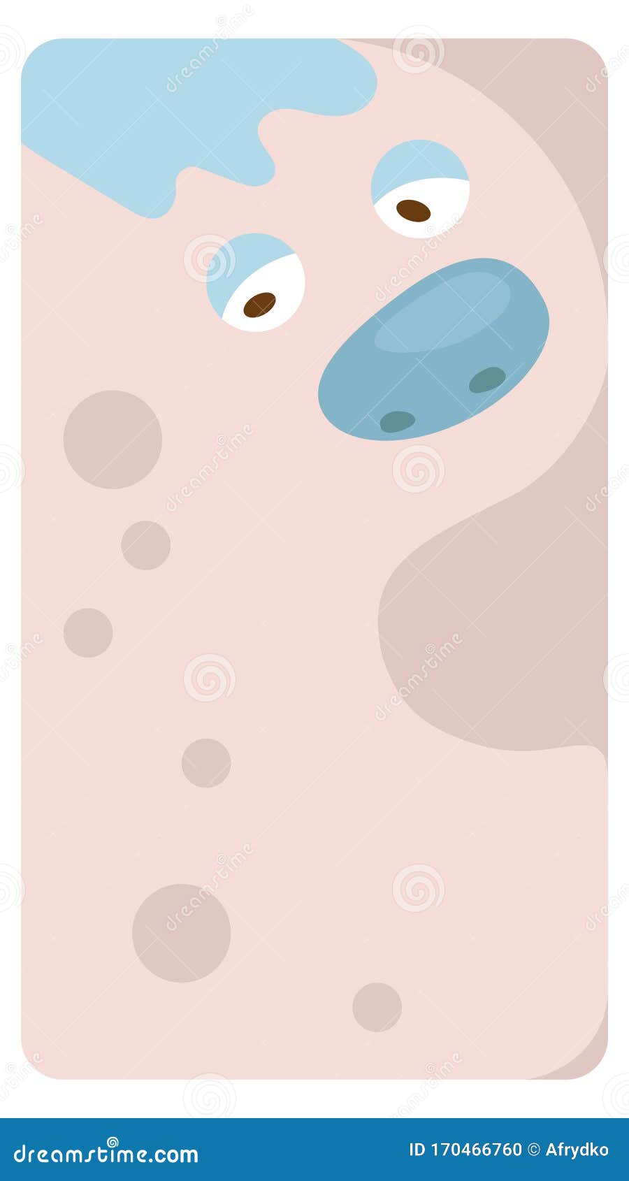 nice monster,  for post card, social media, poster, banner, textil, internet. background for text, funny cartoon face.