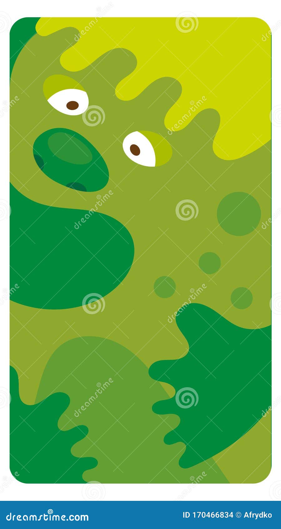 nice monster,  for post card, social media, poster, banner, textil, internet. background for text, funny cartoon face.