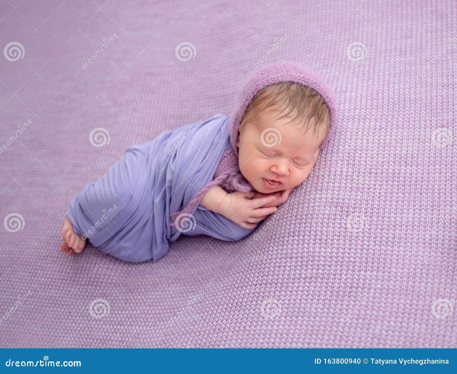 Nice Newborn Sleeping Calmly Stock Photo Image of charming, innocence