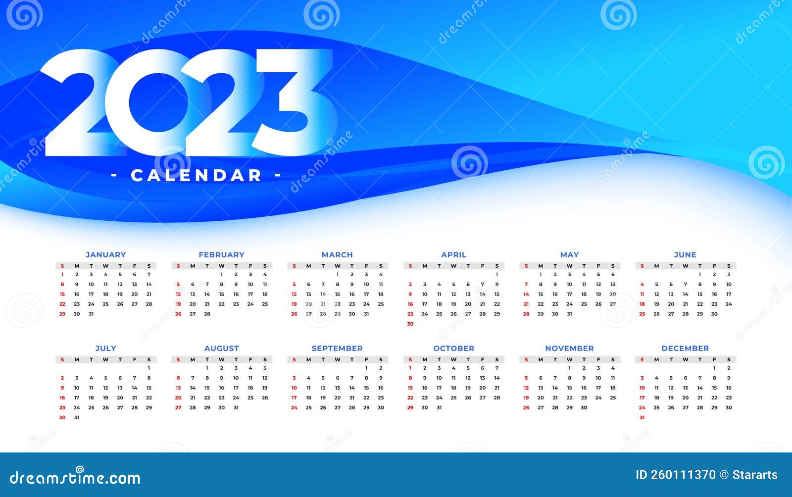 Nice 2023 Printable Calendar Template Desk Stationery Design Stock