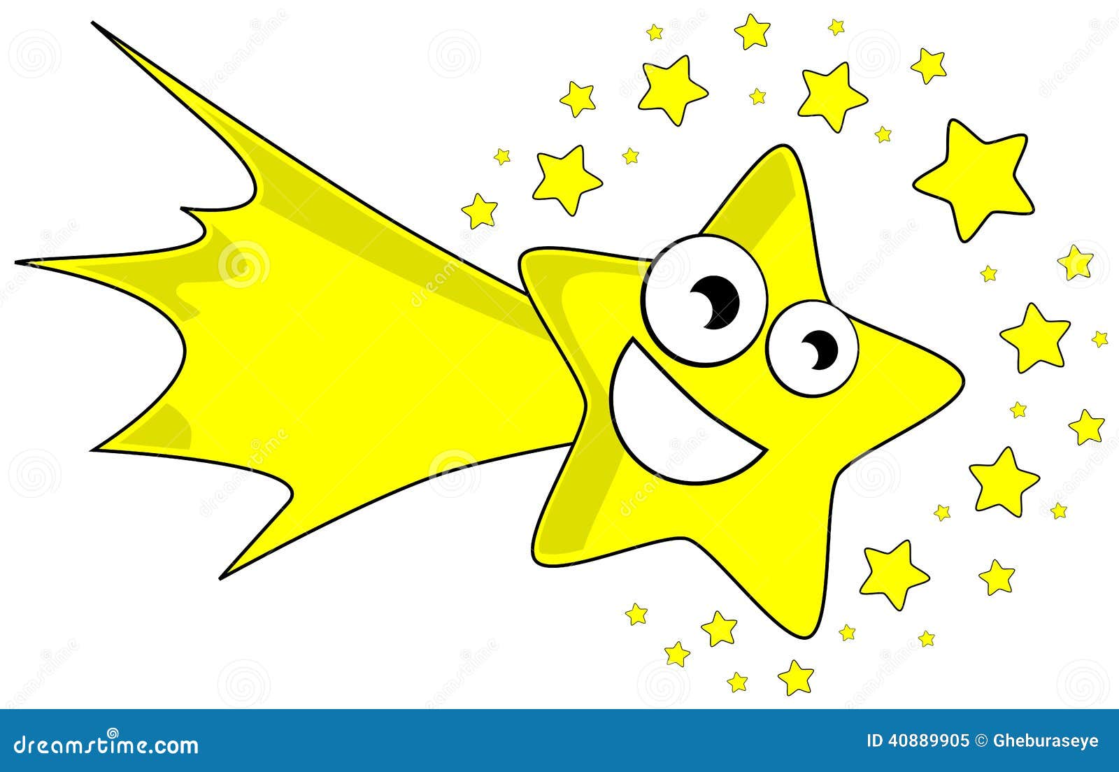 Nice Shooting Star Cartoon Isolated Stock Illustration Illustration