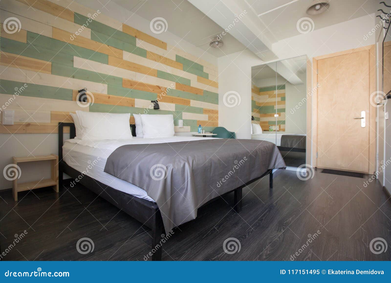 Comfortable Bed in Stylish Bedroom in Hotel Stock Image Image of