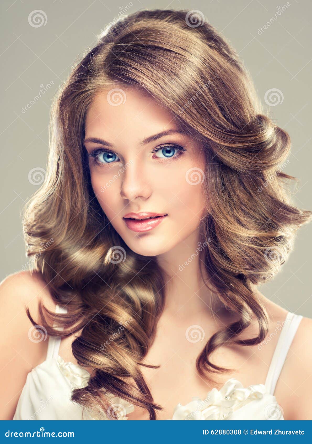 nice and tender look of young girl stock photo image of bright