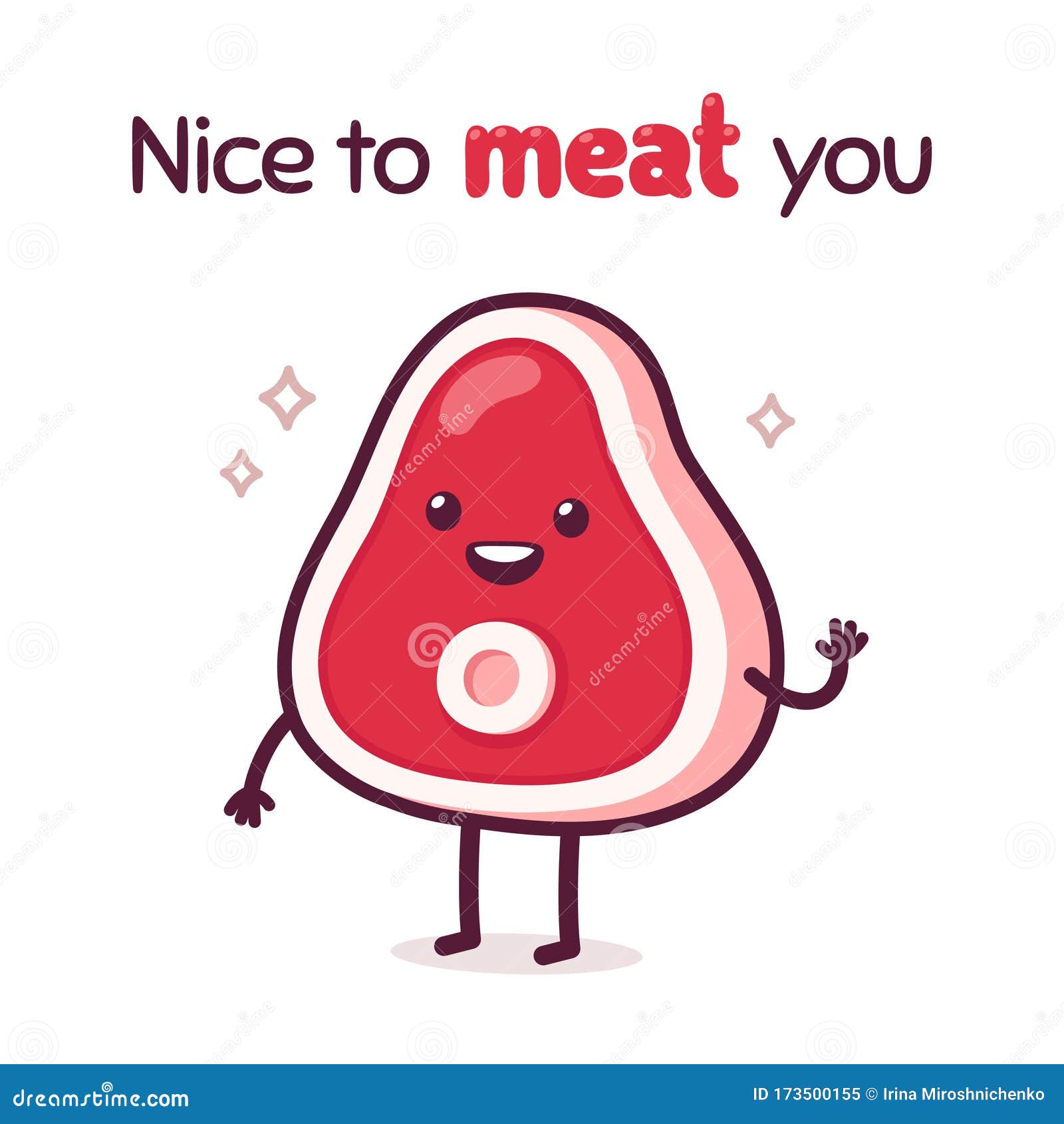 Nice To Meat You pun stock vector. Illustration of clipart - 173500155