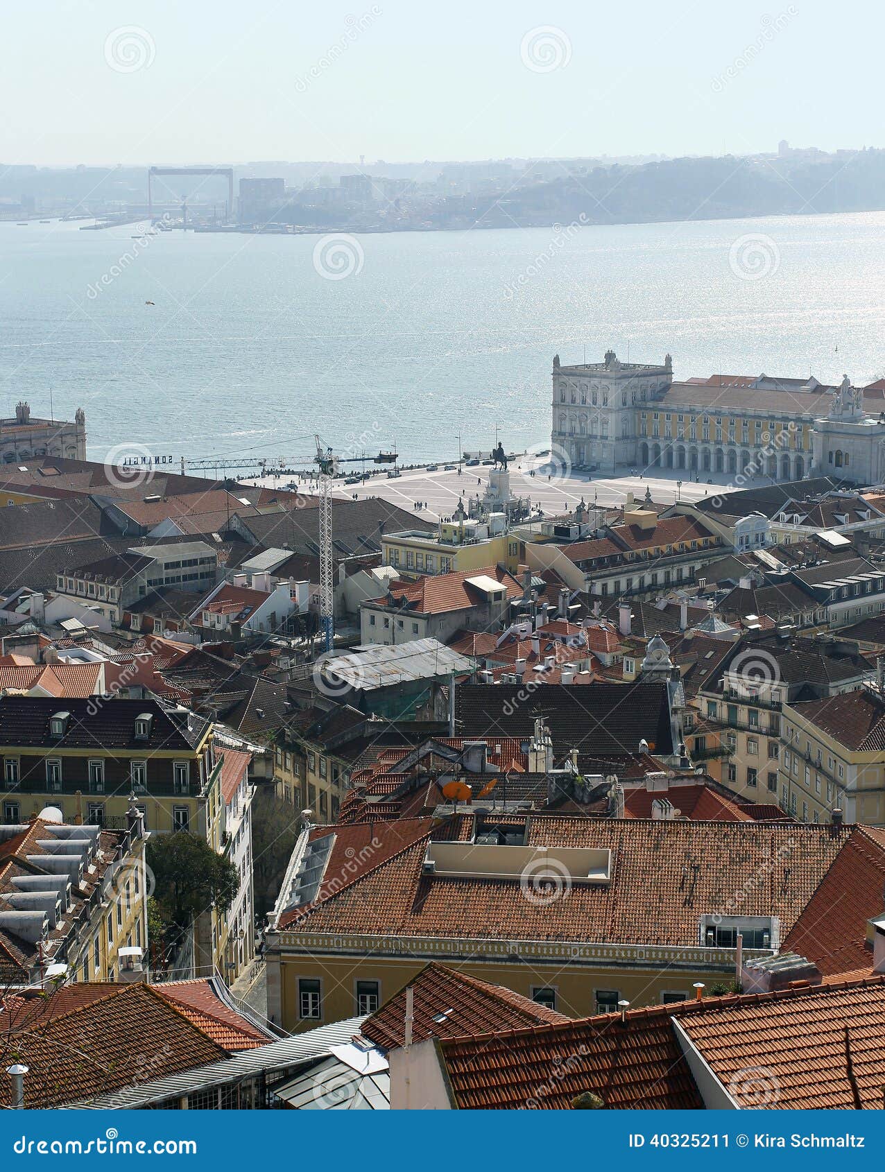 Nice View To the Roofs in the Center of Lisbon City Stock Image Image
