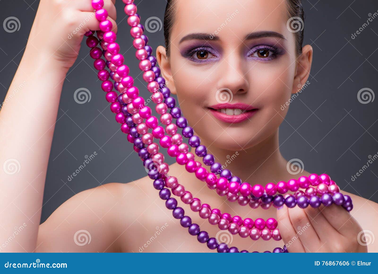 The Nice Woman with Pearl Necklace Stock Photo Image of face, lady