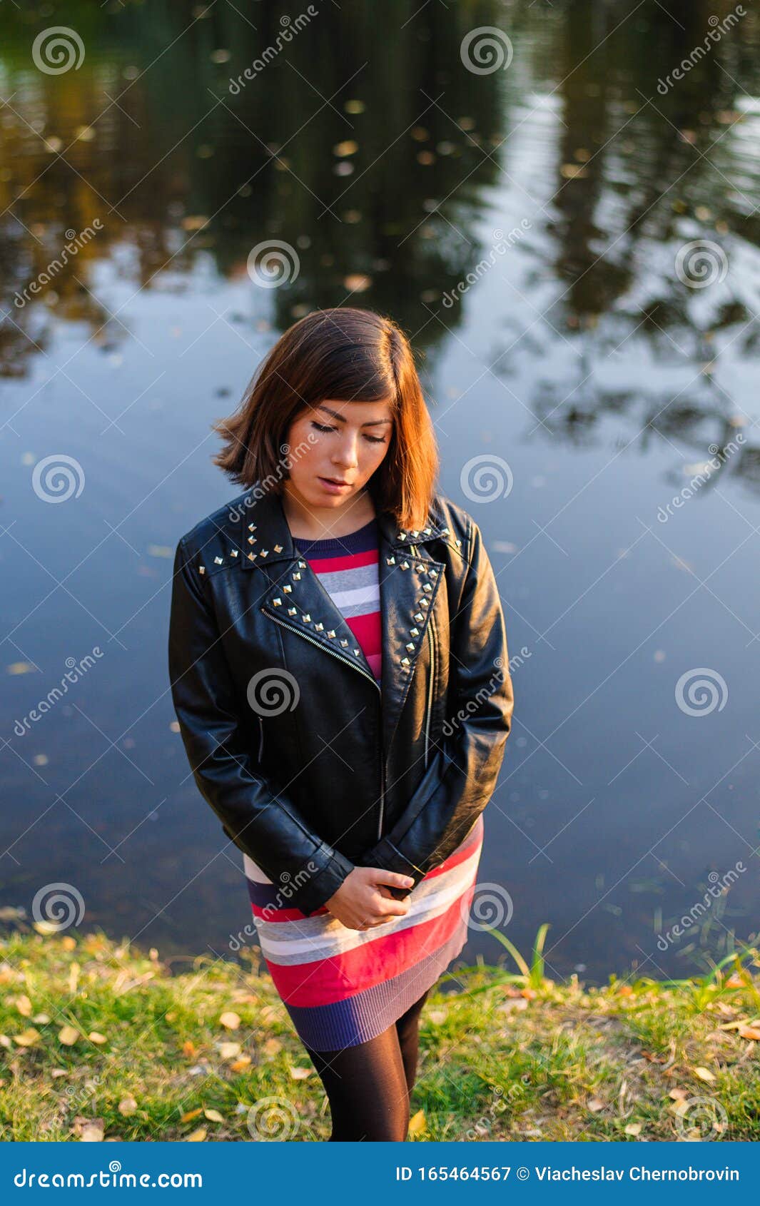 Euro babe posing outside