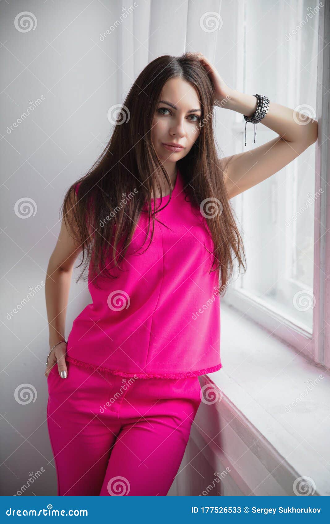 Nice Young Woman Posing in Studio Stock Image - Image of attractive ...
