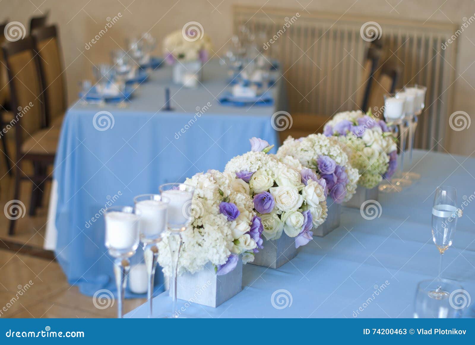 Nicely Decorated Wedding Table With Flowers Stock Image Image Of