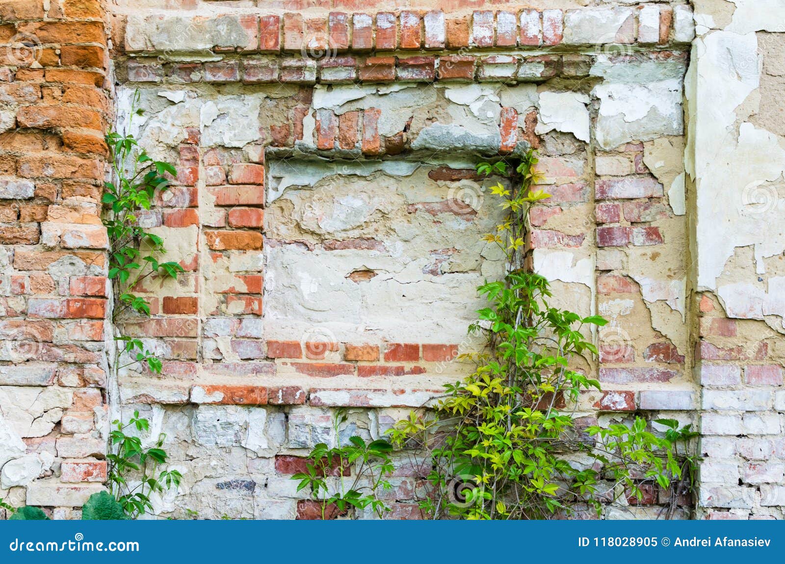 Niche in an Old Brick Wall, Background Texture Stock Image Image of