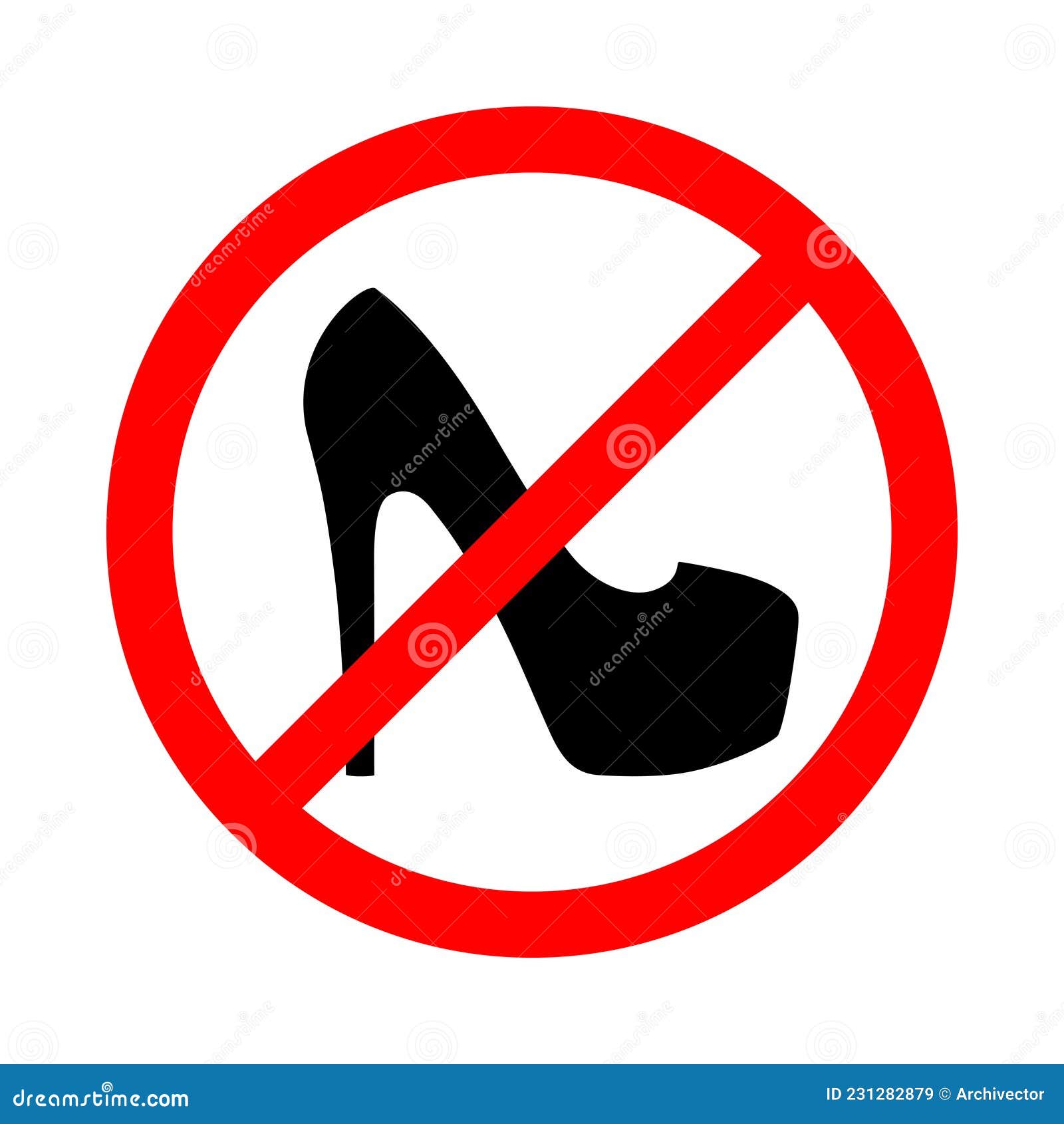 Nicht erlaubt High Heels vektor abbildung. Illustration von achtung