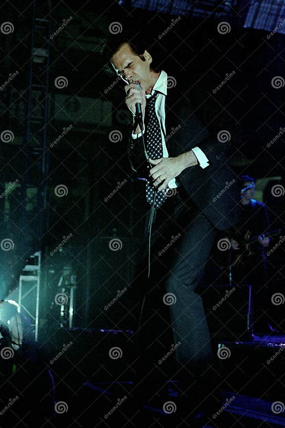 Nick Cave during the Live Concert at the PalaLido Editorial Stock Photo Image of artist, away