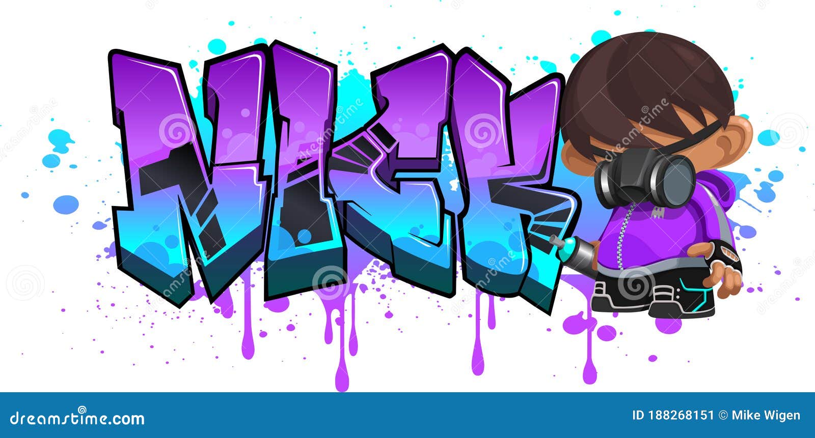 Nick Name Text Graffiti stock illustration. Illustration of graffiti