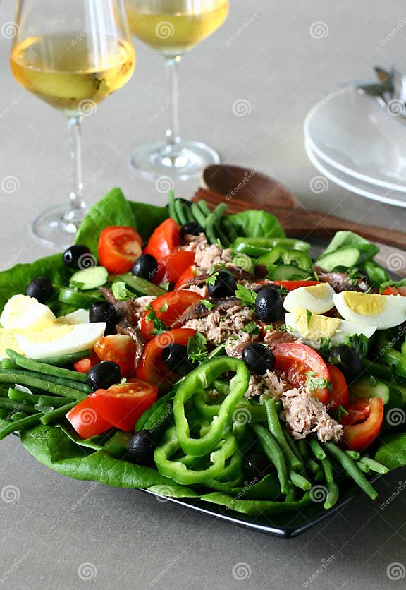 Nicoise salad stock photo. Image of bean, cucumber, french 8717926