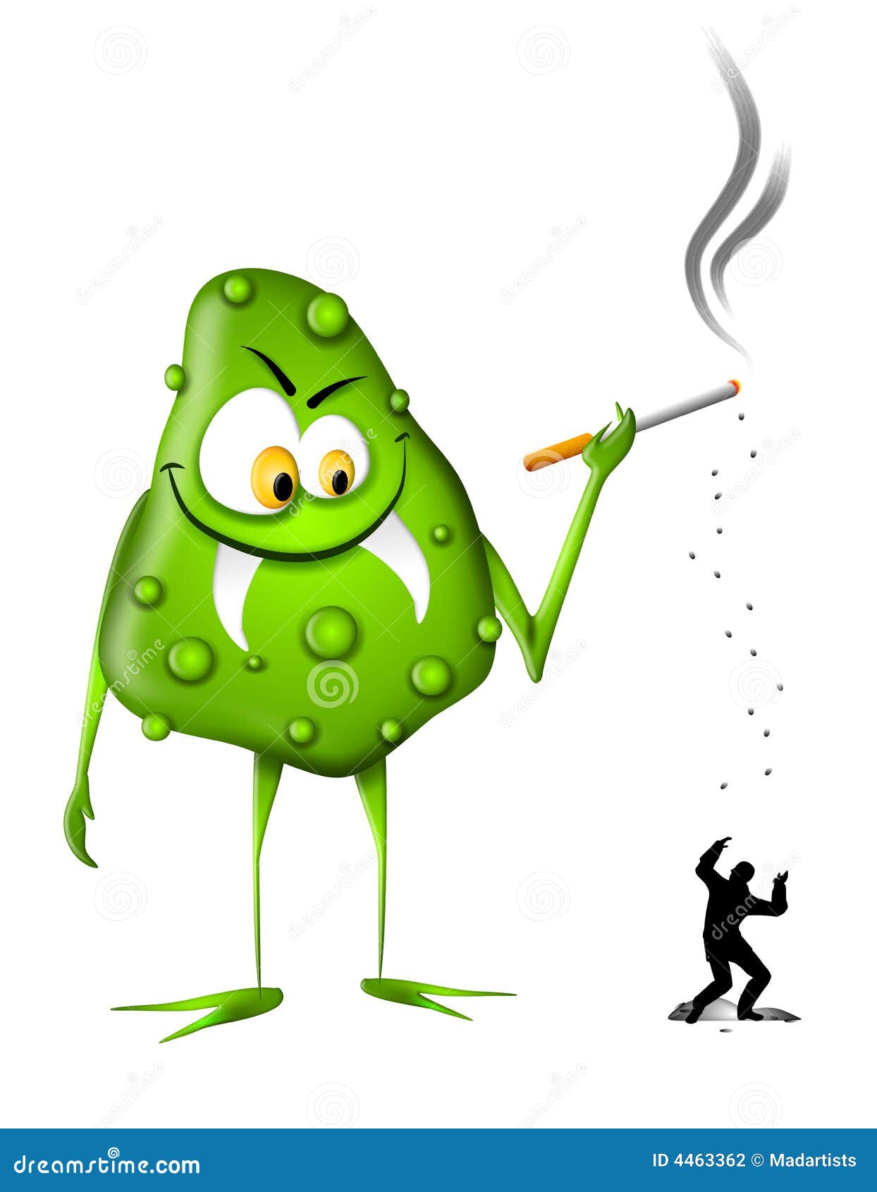Nicotine Monster Smoking Cravings Stock Illustration - Illustration of  addiction, caricature: 4463362