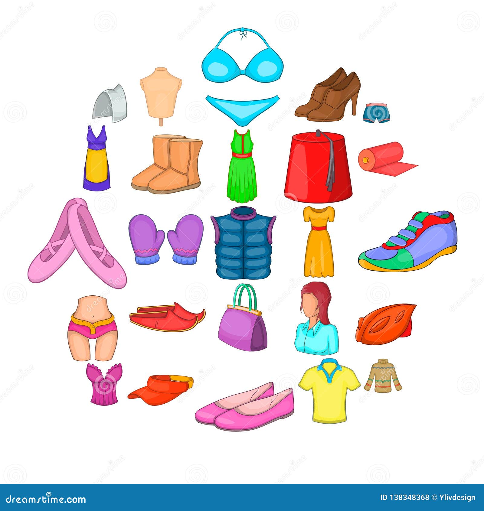 Nifty Icons Set, Cartoon Style Stock Vector - Illustration of