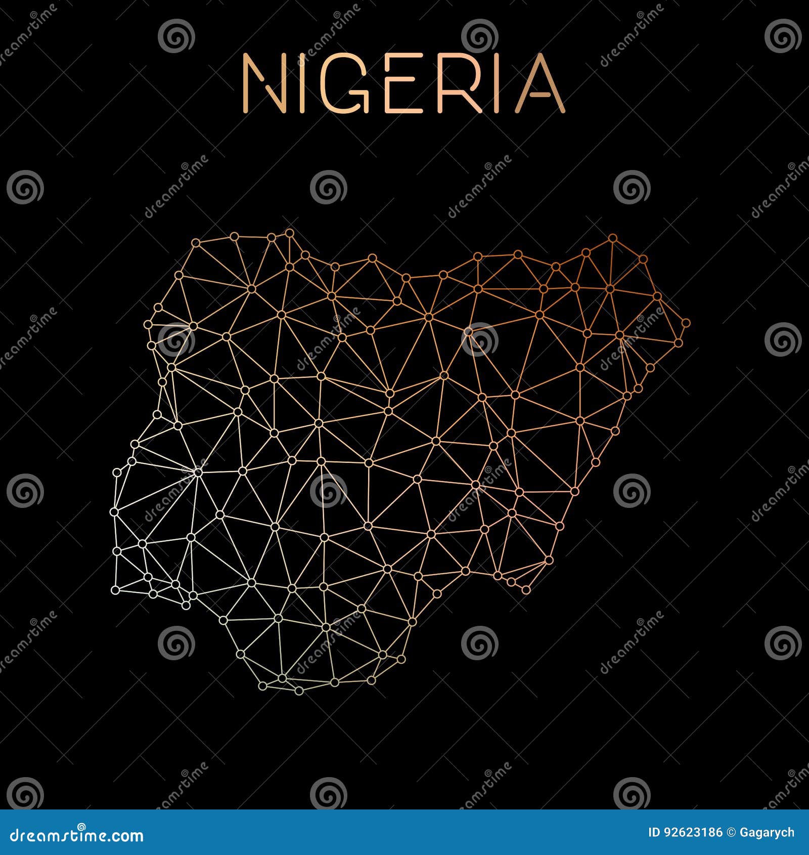 Nigeria network map. stock vector. Illustration of nigeria 92623186