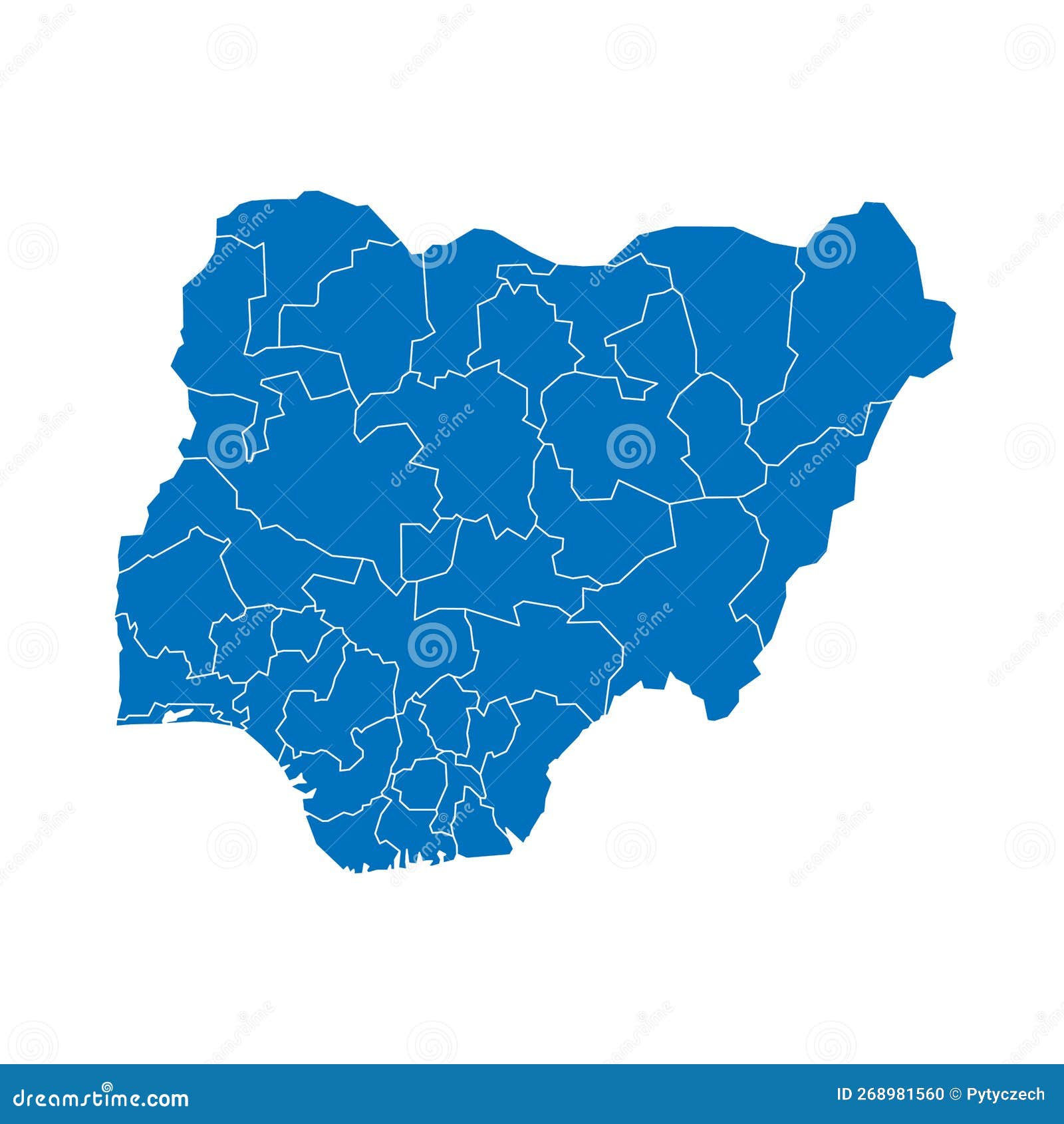 Nigeria Political Map Of Administrative Divisions Stock Illustration Illustration Of Land