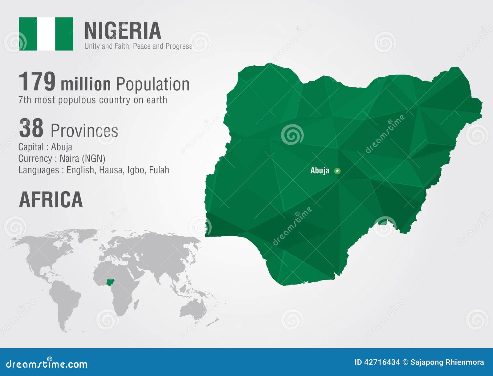 Nigeria Weltkarte Mit Einer Pixeldiamantbeschaffenheit Vektor Abbildung Illustration Von Welt Vereinigt 42716434