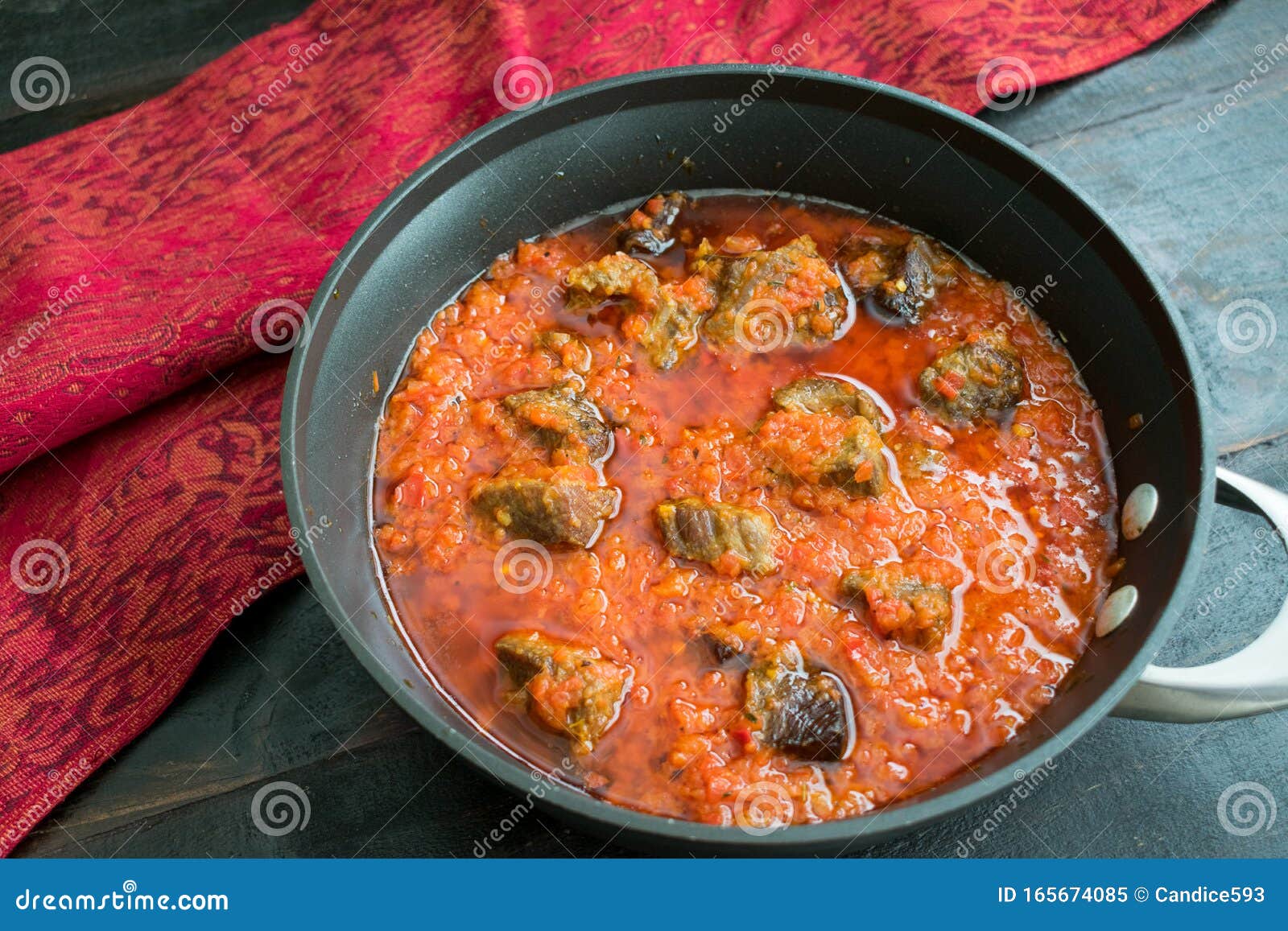 nigerian beef stew african stew in a saucepan