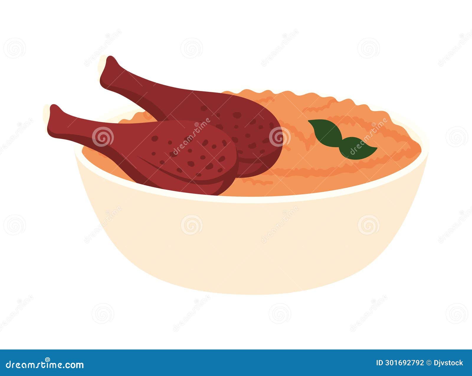 Nigerian Food Jollof Rice Cartoon Vector | CartoonDealer.com #301699121