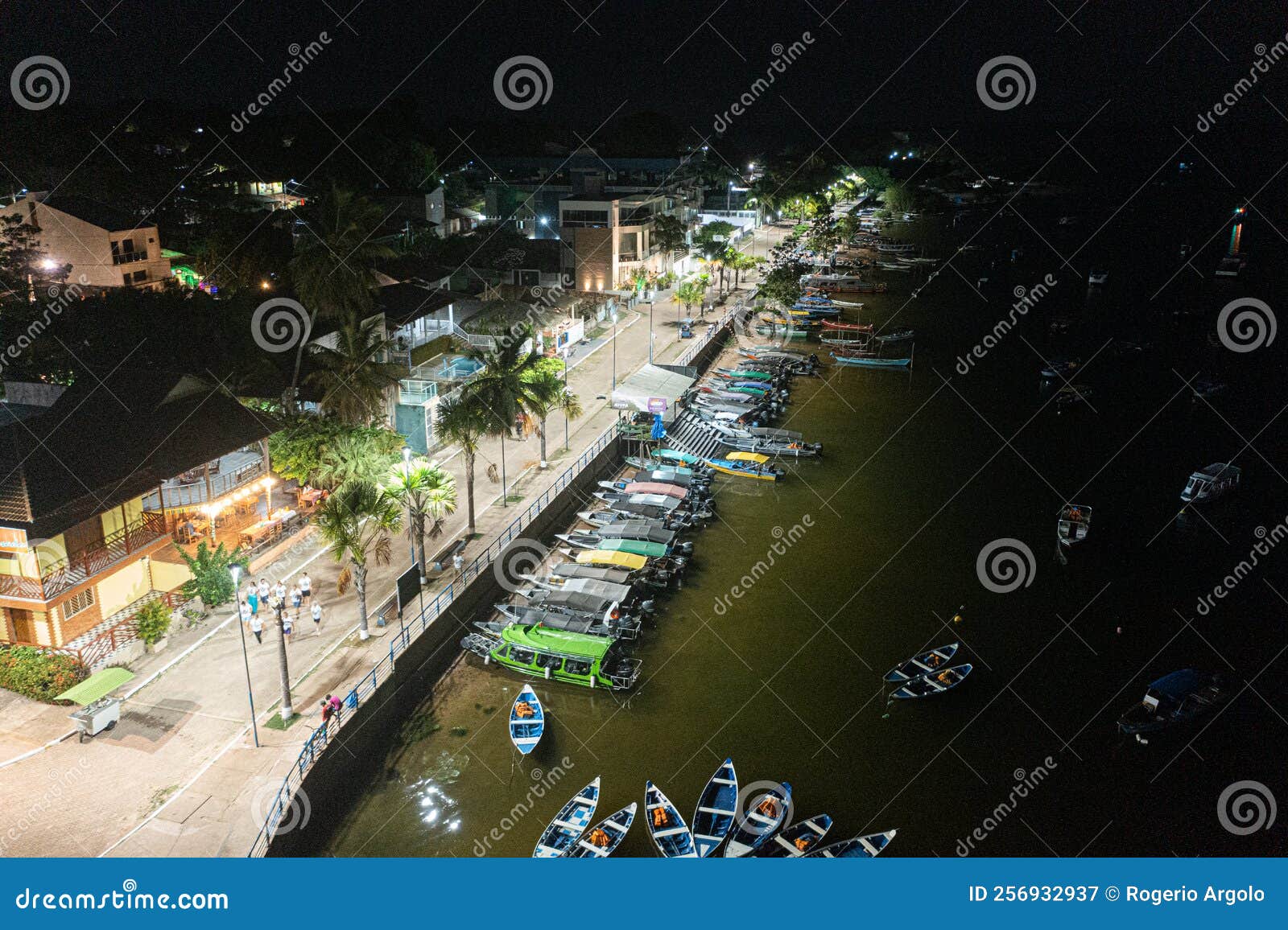 night aerial photo of the waterfront of the city of alter do chÃÂ£o on the tapajÃÂ³s river, parÃÂ¡, brazil.