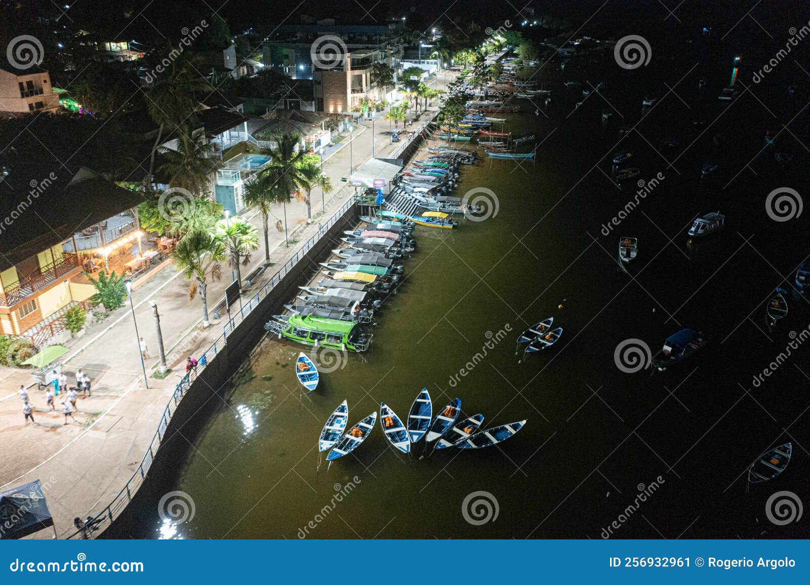 night aerial photo of the waterfront of the city of alter do chÃÂ£o on the tapajÃÂ³s river, parÃÂ¡, brazil.